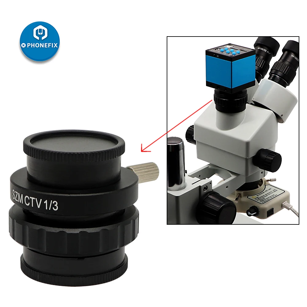 0.3X 0.5X 0.35x Adaptador C-Mount Lens TV1/2 1/3 CTV Adapter For Trinocular Focal Lens Stereo Digital Microscope HDMI VGA Camera
