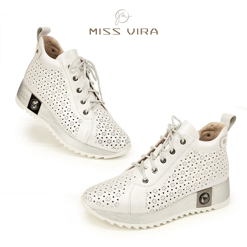Женские ботинки на платформе MISS VIRA повседневные дышащие кроссовки из коровьей