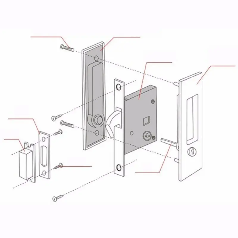 

Recessed Invisible Bathroom Wood Sliding Barn Door Lever Mortise Lock Handle UK!
