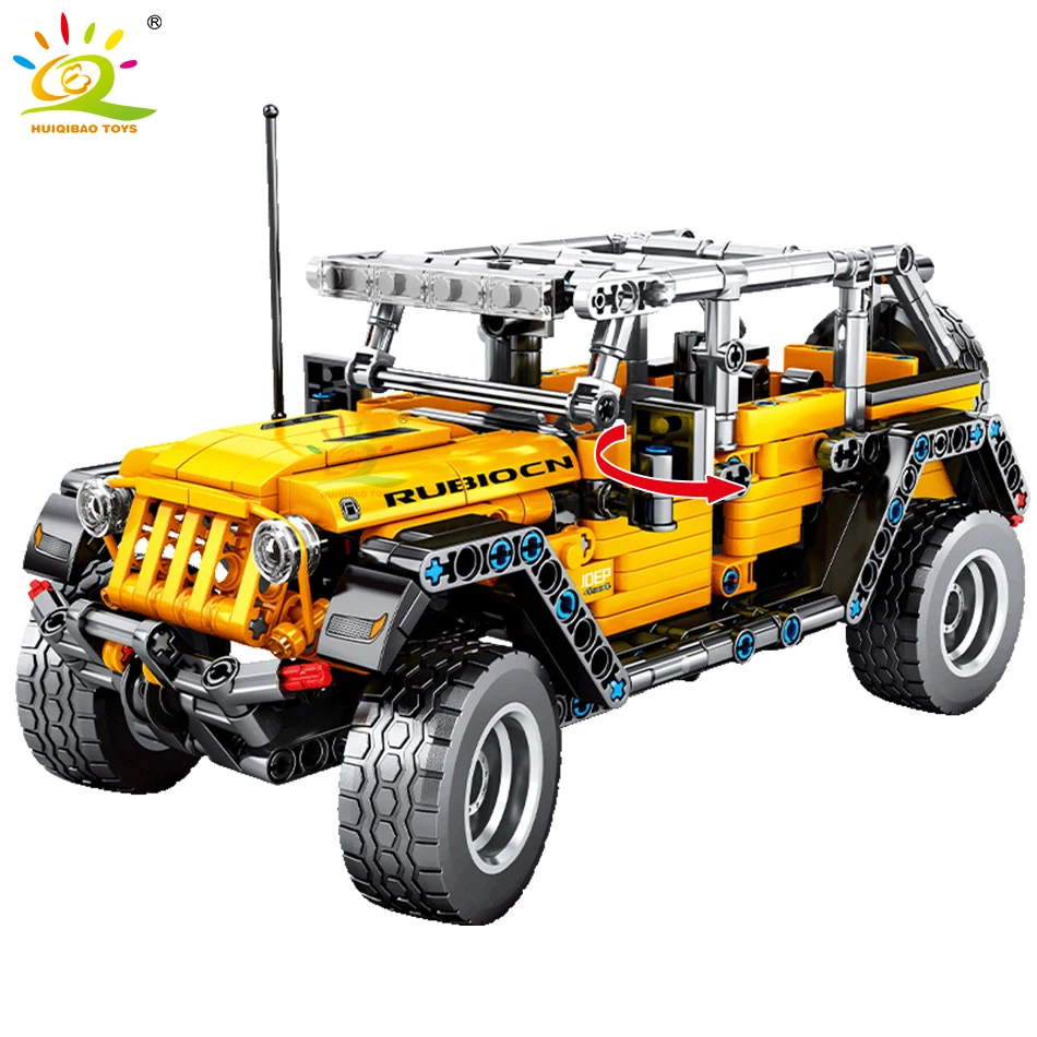 HUIQIBAO 601pcs Racing Car Speed Champions Jeeped Building Blocks Technical City Sport Pull Back Vehicle Bricks Toys For Child | Игрушки и