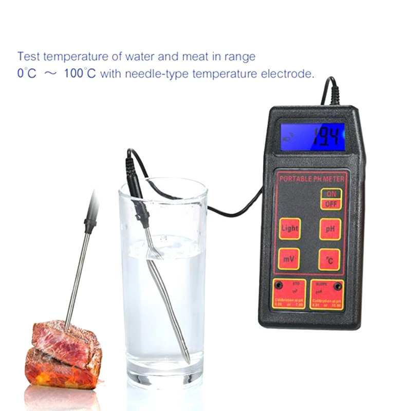 

TOP Digital PH / ORP MV / Temperature Meter Water Quality Tester with ATC Replaceable PH ORP Electrode Detachable Temperature Pr