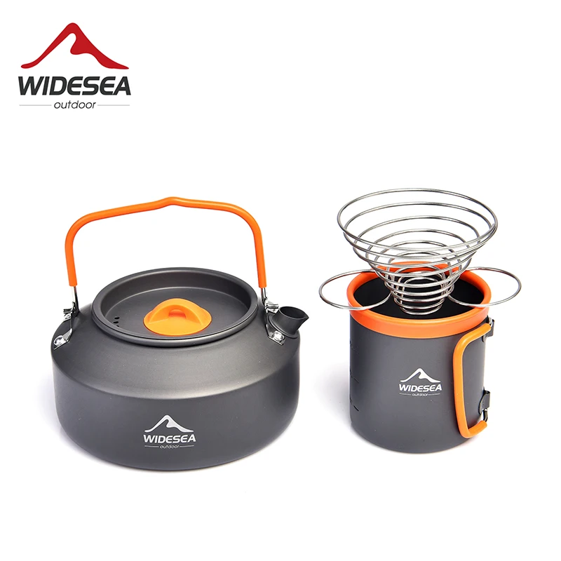 Widesea Camping Coffee Cookware Set Outdoor Tableware Mug  Cooking Teapot Kettle Pot Filter Rack Cup Cauldron Tourism Equipment