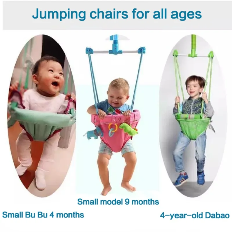 Baby Swing Bouncing Chair Toddler Indoor Multifunctional Hanging Seat Toy with Height Adjustable Jumping Fitness Frame Walk Belt 3