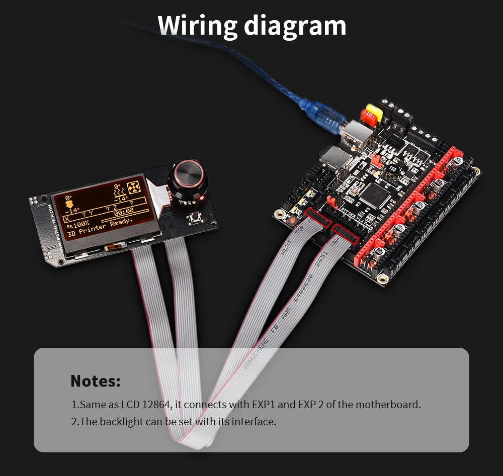 BIGTREETECH MINI 12864 V1.0 LCD Display Screen mini12864 Smart Display 3D Printer Parts BTT SKR Pro SKR V1.4 MKS Board VORON 2.4 head thermal printer