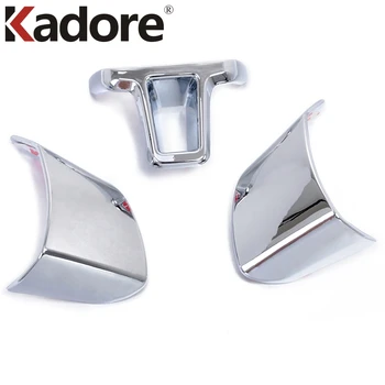 

For Volkswagen For VW Golf 6 MK6 2010-2014 Polo 2011-2014 ABS Chrome Interior Steering Wheel Cover Trims 4pcs/set