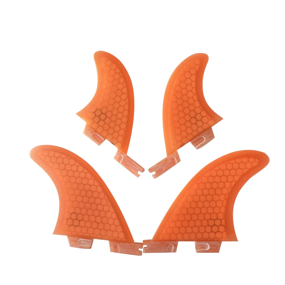 Surfboard FCS2 G3+GL fins Blue/Orange color Honeycomb Fibreglass fin Quad fin set 4pcs per set