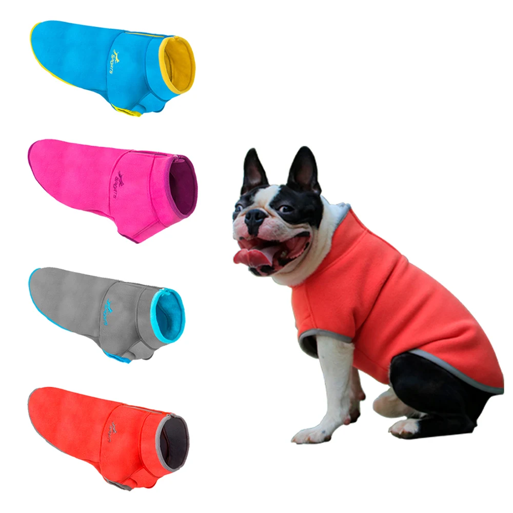 XS 5XL Fleece Half Zip Coat For Puppy Pet Dog Vest Sweater Pet Winter Coat Clothes For Small