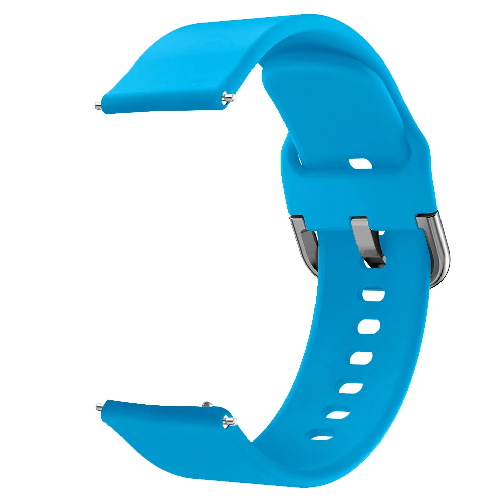 Силиконовый ремешок браслет для Huami Amazfit ремешок Bip Watch Band 20 мм для Xiaomi mijia quartz Garmin Forerunner 645 Vivoactive 3 - Цвет: Синий