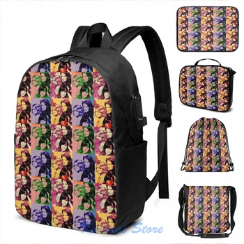 

Funny Graphic print Charlie's Angels Pop Art USB Charge Backpack men School bags Women bag Travel laptop bag