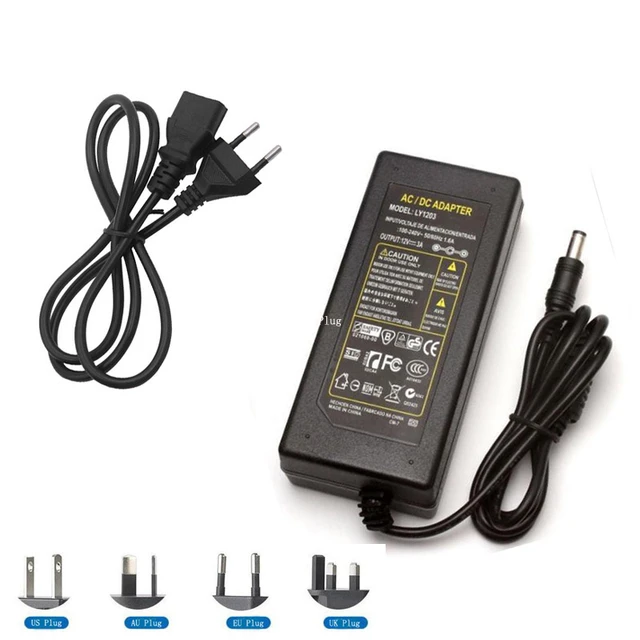 Ac 100 240v Dc 12v 5a 60w Power Supply Adapter  Power Adapter Led Strip 12v  60w - Ac/dc Adapters - Aliexpress