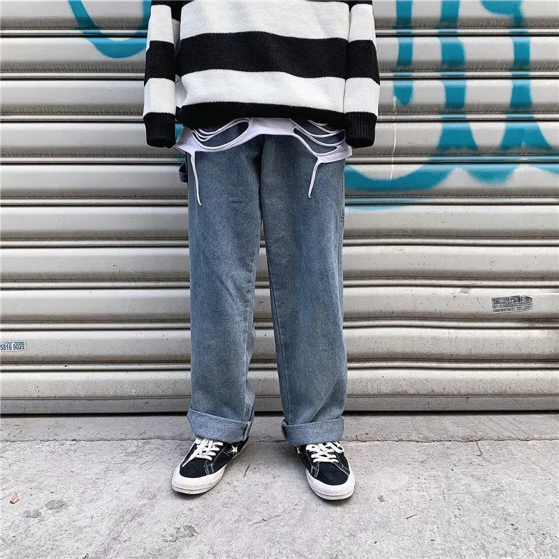 

Loose jeans MITEKSAN 2020 spring summer fashion men breathable basic comfortable denim casual pants plus size brand men clothing