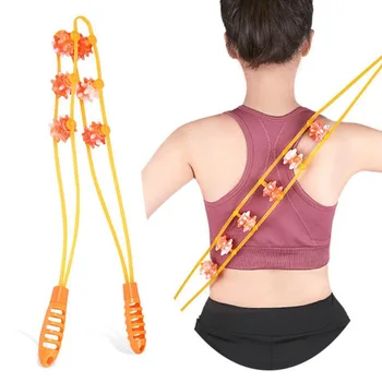 

Portable Rear Pull Roller Plastic Musle Massager Durable Massage Rope Household A7