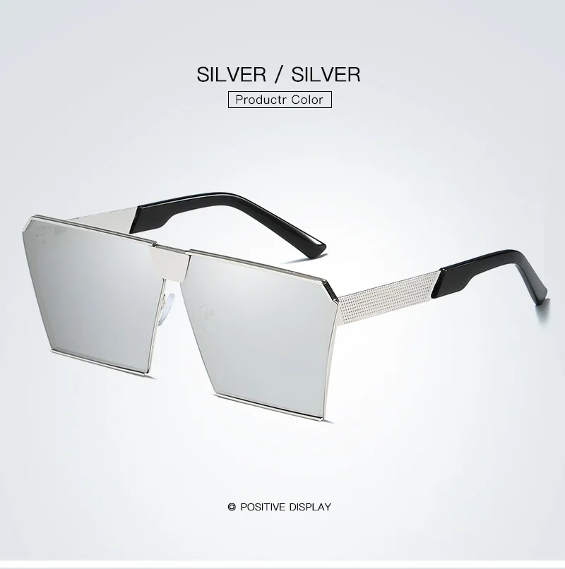 Xiasent брендовые дизайнерские цветные Новые Солнцезащитные очки женские модные очки Квадратные Солнцезащитные очки трендовые большие солнцезащитные очки UV400 - Цвет линз: Silver