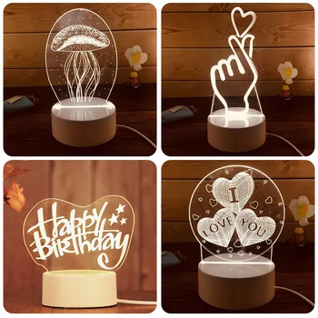 

New 3D LED Lamp Creative Night Light Novelty Night Lamp 3D Illusion Table Lights USB Charging For Baby Room Corridor Decor