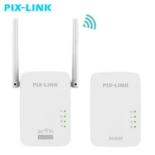 1Pair PIXLINK LV-PL01 600Mbps Wireless Wifi Router Extender Kit Wi-Fi Repeater AV600 Powerline Edition Network Adapter
