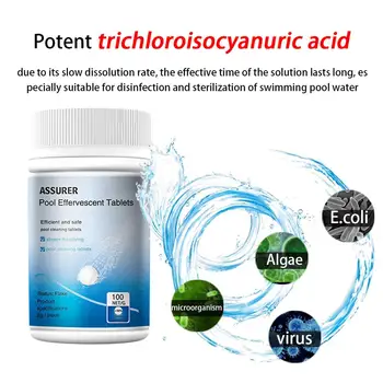 

Pool Effervescent Tablets Swimming Pool Chlorine Tablet For Home Pool Tubs Spas Water Cleaning