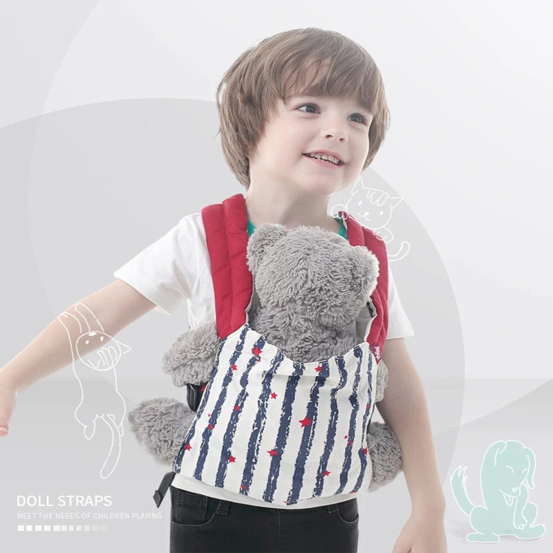 

Toddler Outdoor Activity Accessories Baby Backpack Child Back Doll Small Strap Lovely Stripe Kid Toy Imitate Mom Front Carriers