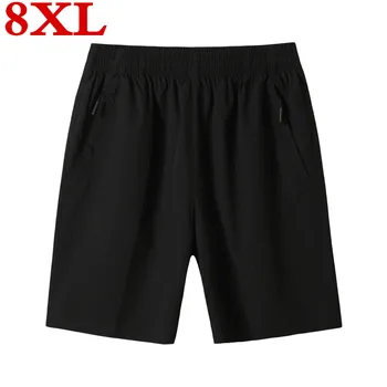 

2020 new Plus Size 8XL 7XL Men Shorts Mens Solid Baggy Loose Elastic Shorts Casual Male Extra Shorts For 110-150kg