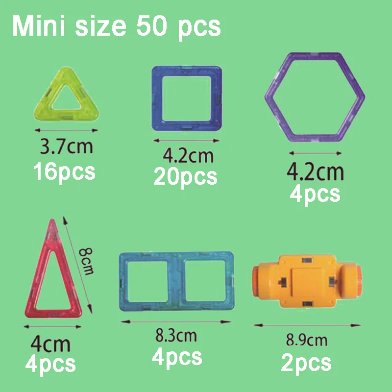 50 шт. 4 различных комбинации Мини Магнитный дизайнерский игрушки пластиковые магнитные блоки Строительный набор развивающая игрушка для детей подарок