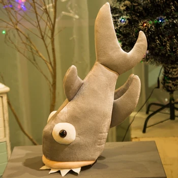 

Candice guo! cute plush toy lovely animal cool big mouth shark soft head hat Photo Props activity show birthday Christmas gift