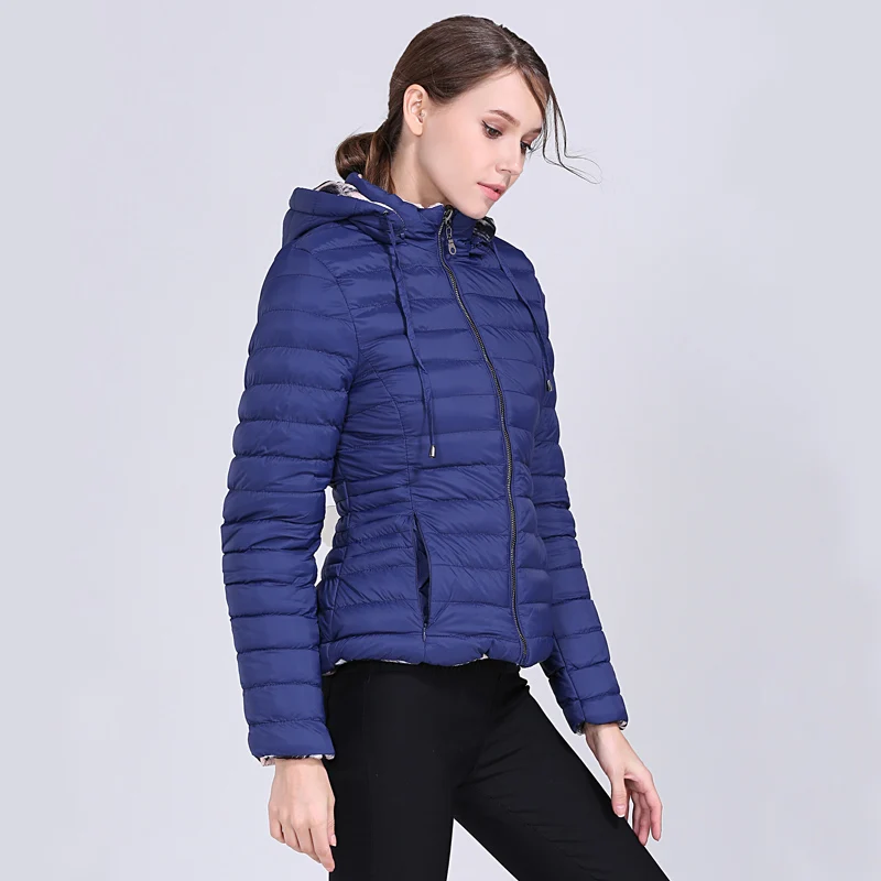 New Fashion Double-Faced Women Girl Winter Warm Duck Down Coats Jackets Hooded Slim Coat