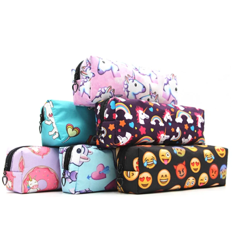 1pcs Cute Animal Pencil Case Kawaii Cartoon Horse Oxford Pencilcase Pencil Box