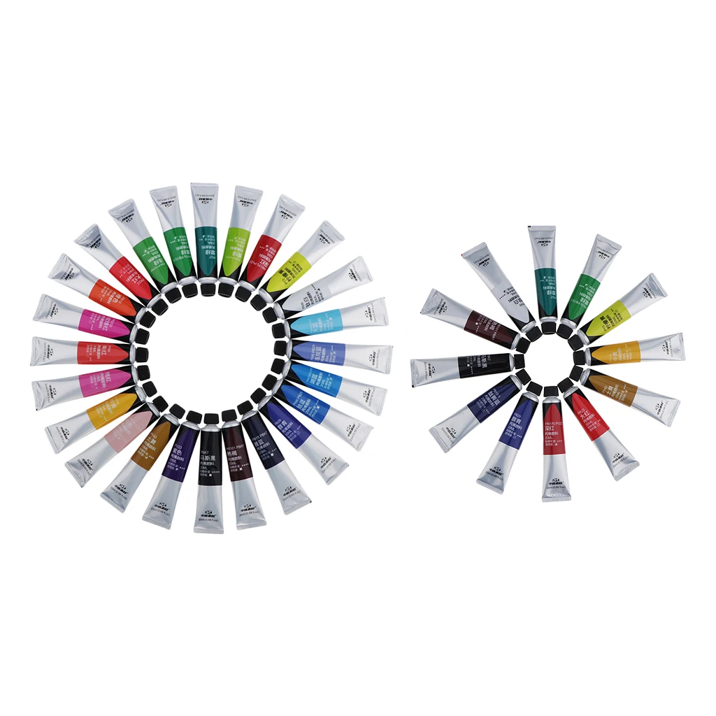 12/24Pcs ACRYLIC PAINTS ART WATERPROOF ARTIST PAINTING ACYLIC COLOR FOR CERAMIC