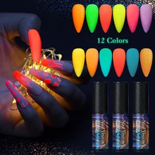 Vernis à ongles 5ml UV Gel vernis à ongles lueur dans l'obscurité Fluorescent néon lumineux Gel laque LED néon couleurs lumineuses Gel vernis à ongles(China)