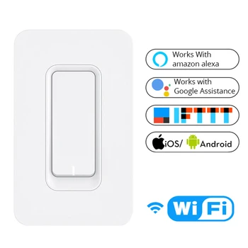 

US WiFi Smart Wall Light Switch Mobile APP Remote Control No Hub Required Works With Amazon Alexa Google Home IFTTT