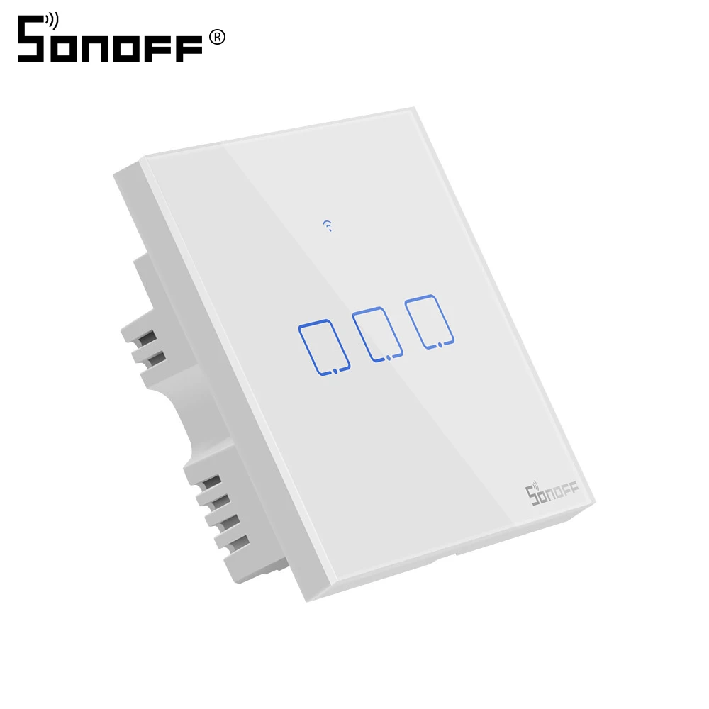 Интеллектуальный выключатель света Sonoff T1 ЕС 1/2/3 86 Тип Wi-Fi настенный сенсорный переключатель RF/433 МГц/приложение Управление 90-250V для умного дома Беспроводной светильник переключатель Wi-Fi