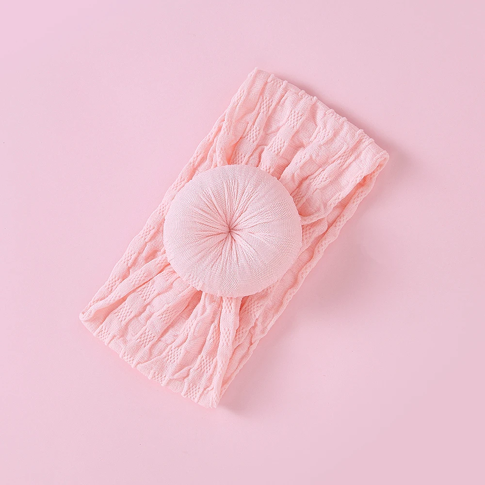 23 Вязаная повязка на голову для новорожденных детей эластичная повязка на волосы "тюрбан" пончики для девочек повязки, резинки для волос для маленьких девочек аксессуары для волос - Цвет: 23