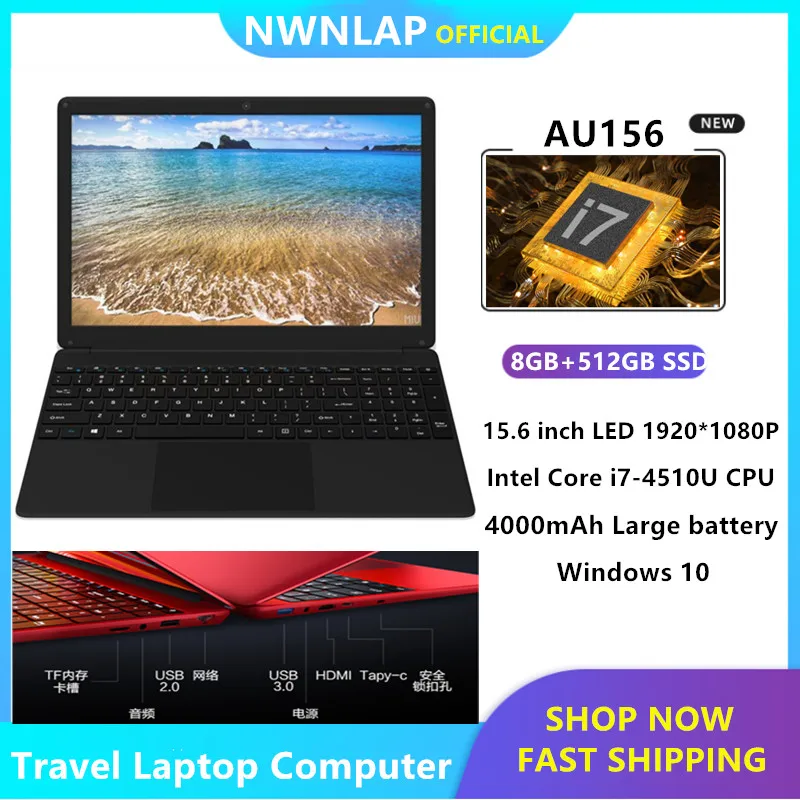 8GB RAM + 512GB Intel Core i7 4510u Quad 3 1 GHz 15 6 &quotWindows 10 ноутбук ПК USB3.0 порт на продажу|pc ultrabook|laptops