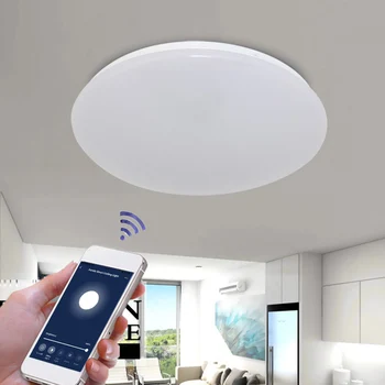 

48W Smart LED Ceiling Lamp WiFi Remote Voice Control Memory Function Surface Mount Bedroom Home Dimming Ceiling Light 85V-265V