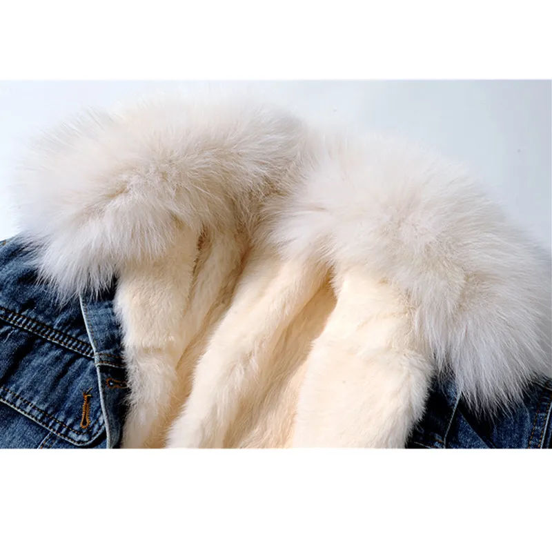 Winter Fashion Loose Warm Frayed Denim 