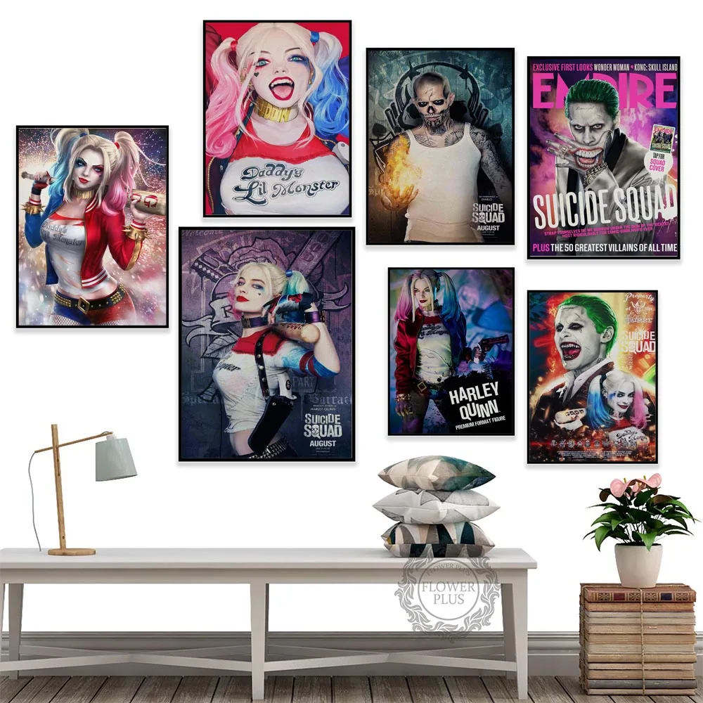 Отряд самоубийц ретро постер Harley Quinn и джокер с хорошей печатью | Отзывы и видеообзор