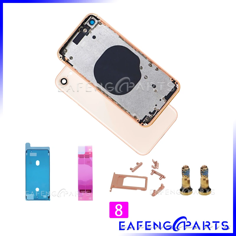 Best Battery Cover For iPhone 8 4.7 8 Plus 5.5 Back Housing Glass Rear Panel Back Door with Metal Frame