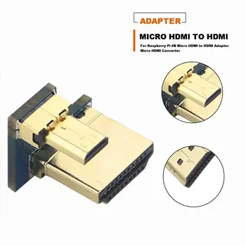 

For Raspberry Pi 4B Micro HDMI to HDMI Adapter Micro HDMI Converter