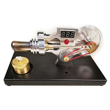 

Custom γ-Type Stirling Engine Model Science Experiment Educational Toy with Voltage Digital Display Meter and Glow Lamp Bead