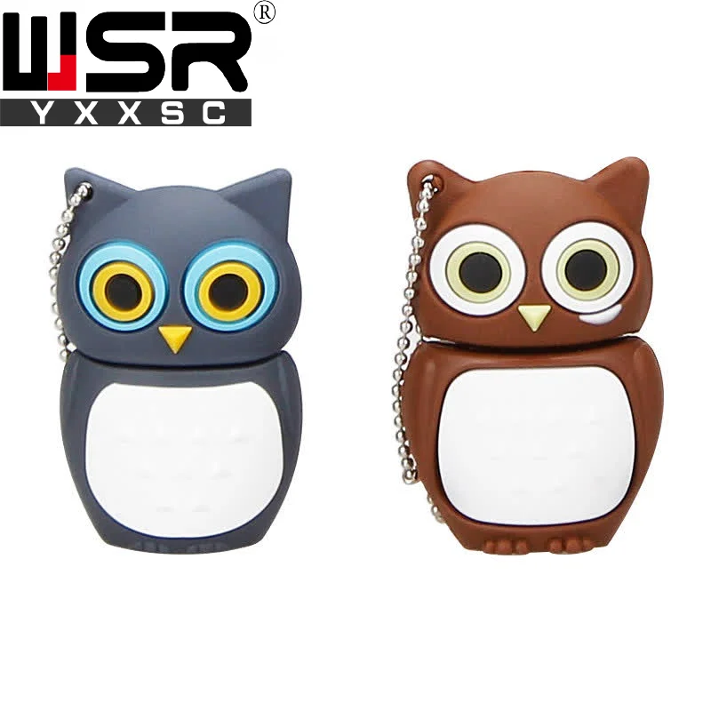 Usb 2,0 флеш-накопитель, 8 ГБ, 16 ГБ, 32 ГБ, usb накопитель с милой мультяшной совой, 64 ГБ, высокоскоростной флеш-диск с реальной емкостью, 128 ГБ, прекрасный портативный подарок