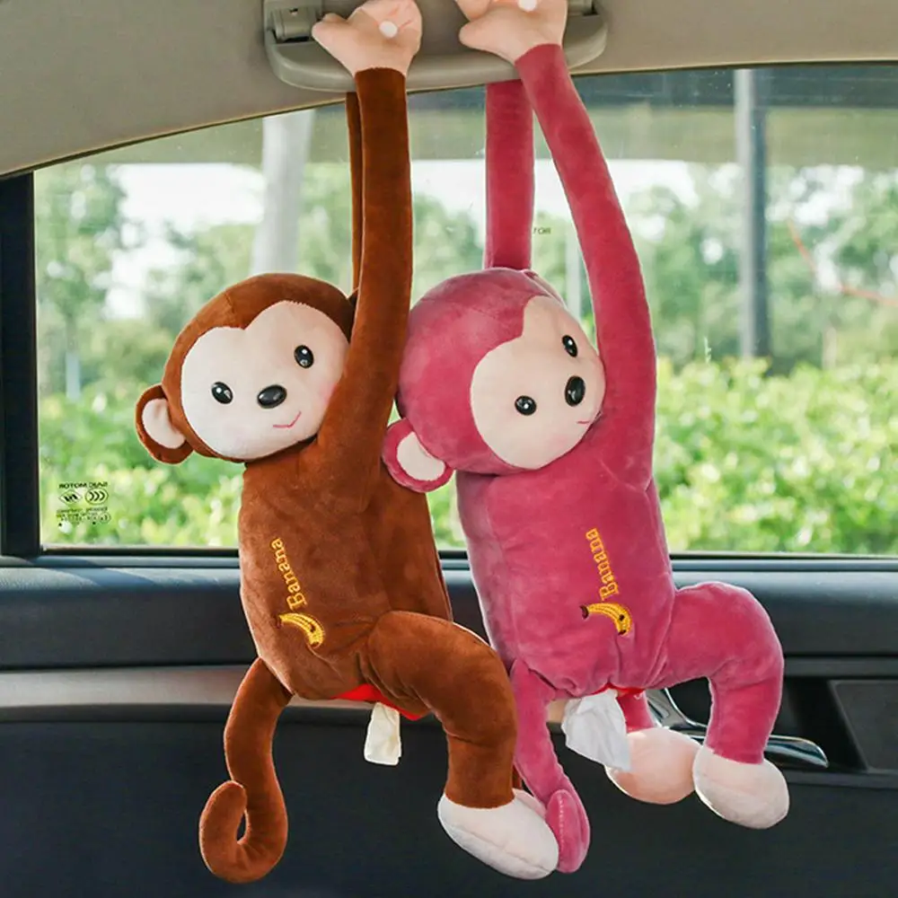 

High Qualtity Cute Little Animal Tissue Box Holder Zipper Backseat Hanging Tissue Case for Car and Home Use Car Decoration