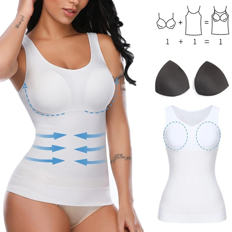 Tank Tops Camis Slim Up Lift Plus Size Bra Women Body Shaper Removable Underwear Slimming Vest Corset Shapewear | Женская одежда