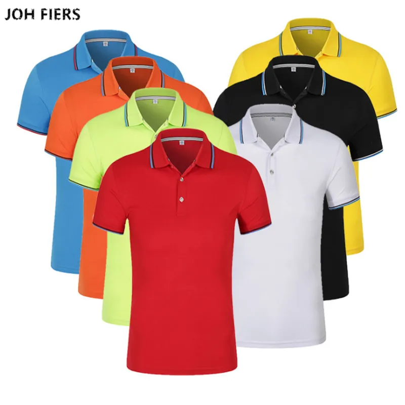 

2019 Polo Shirts Men High Quality Cotton Short Sleeve Shirts Business Casual Solid Summer Sport Jerseys Golf Tennis Black Shirts