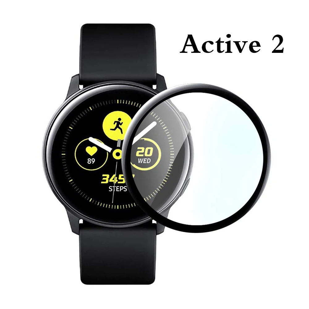 Защитная пленка для samsung Galaxy Watch Active 2 40 мм 44 мм закаленное стекло 3D протектор экрана из мягкого стекловолокна полноэкранный фильм - Color: for active 2 40mm