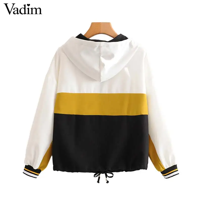 Vadim/женские стильные толстовки с капюшоном, с завязками, с длинными рукавами, на молнии, женские повседневные тёплые толстовки, топы HA492