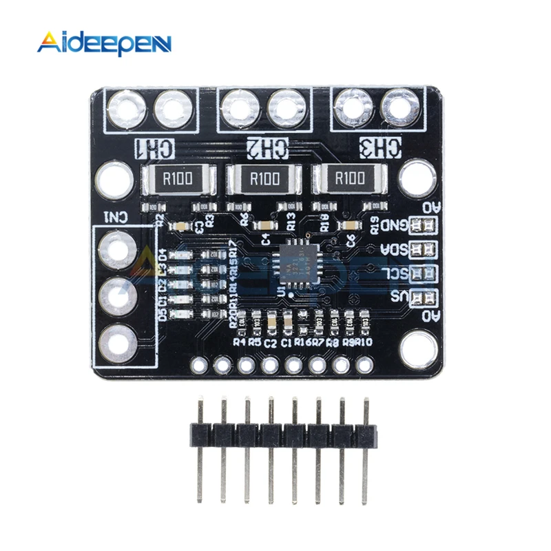 

DC 2.7-5.5V INA3221 Power Supply Voltage Monitor Sensor Board Module Replace INA219 Triple-Channel Shunt IIC I2C SMBUS Interface