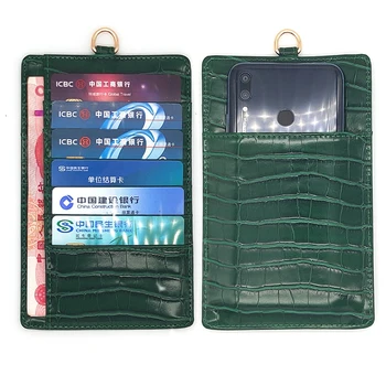 

Python Leather Phone Card Holder Snake Business Card Holder Genuine Leather Credit Card Holder with Lanyard Pouch Phone Bag