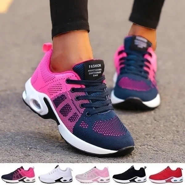Running Shoes Women Breathable Casual Shoes Outdoor Light Weight Sports Shoes Casual Walking Platform Ladies Sneakers Black 6