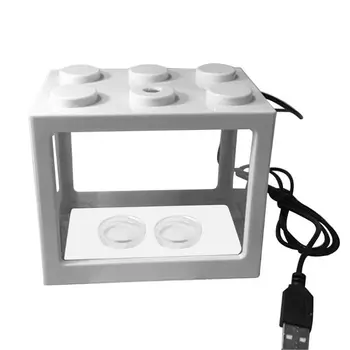 

USB Mini Aquarium Fish Tank with LED Lamp Light Home Office Desktop Tea Table Decoration