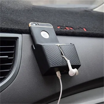 

Carbon Fiber Style Car Storage Box Phone Holder Soft EVA Material Car Organizer Bag Card Holders Coin Holder Stowing Tidying