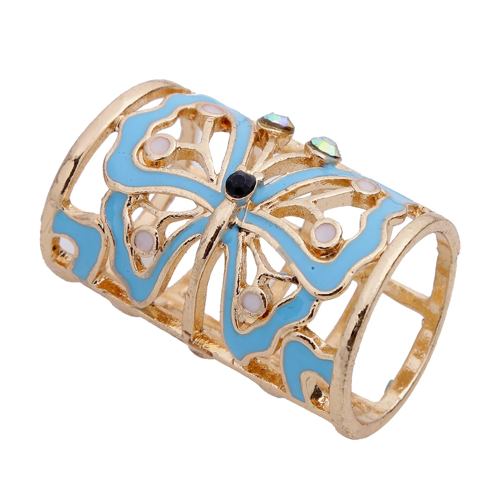 2pcs Vintage Butterfly Scarf Buckle Ring Scarf Clip Slide Tube Scarf Jewelry Gold Tone